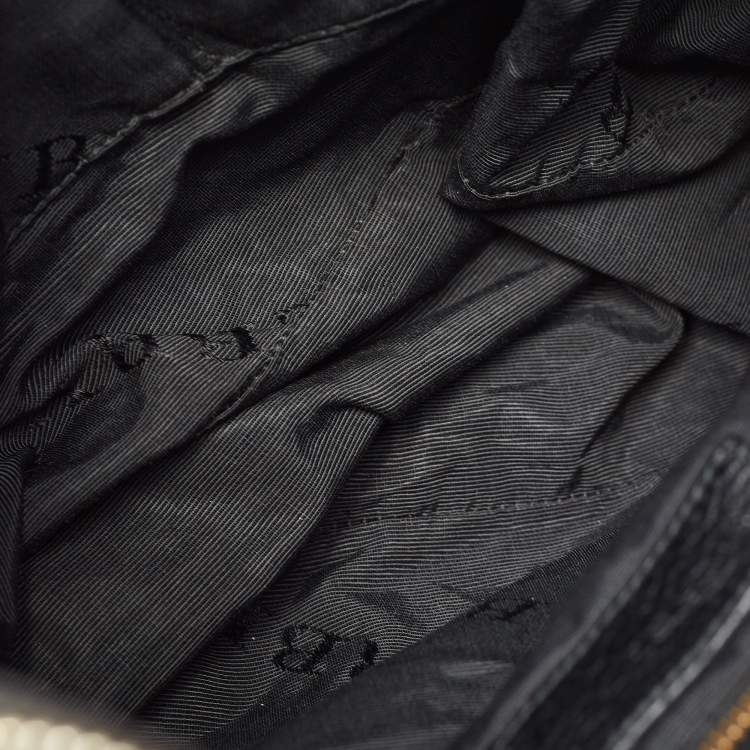 Pre Owned Burberry Black Pebbled Leather Ledbury Hobo