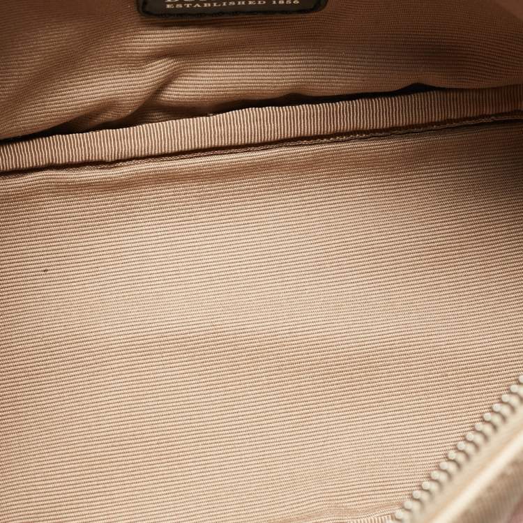 Pre Owned Burberry Black/Beige Nova Check Coated Canvas and Patent Leather Newbury Pochette Bag