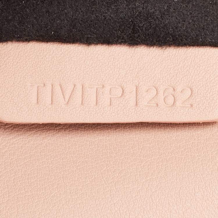 Pre Owned Burberry Old Rose Leather Small DK88 Top Handle Bag