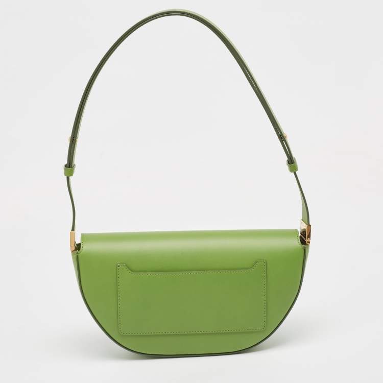 Pre Owned Burberry Green Leather Small Olympia Shoulder Bag