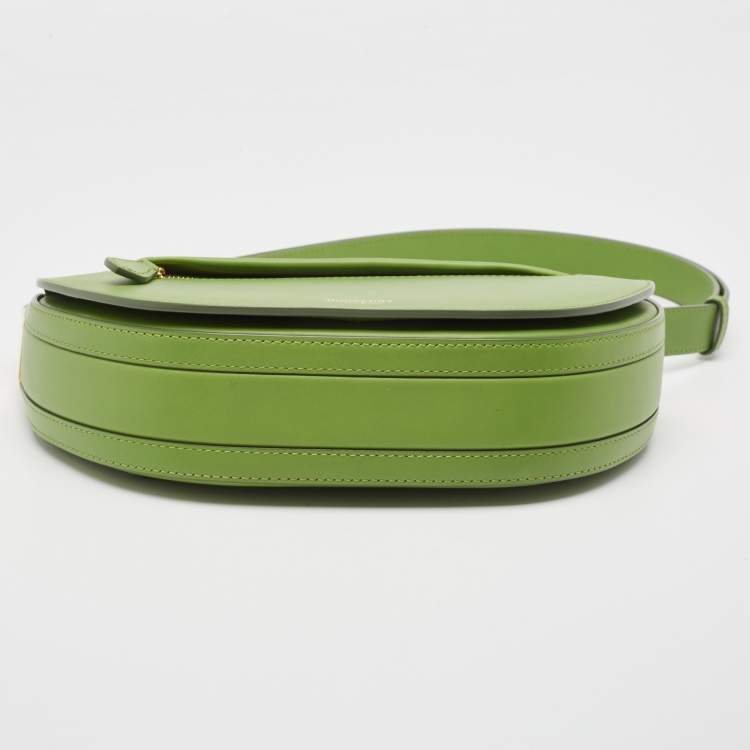 Pre Owned Burberry Green Leather Small Olympia Shoulder Bag