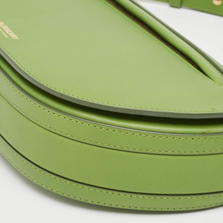 Pre Owned Burberry Green Leather Small Olympia Shoulder Bag