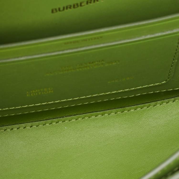 Pre Owned Burberry Green Leather Small Olympia Shoulder Bag