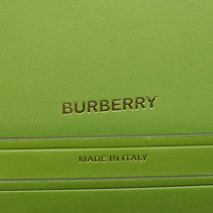 Pre Owned Burberry Green Leather Small Olympia Shoulder Bag