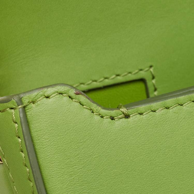 Pre Owned Burberry Green Leather Small Olympia Shoulder Bag
