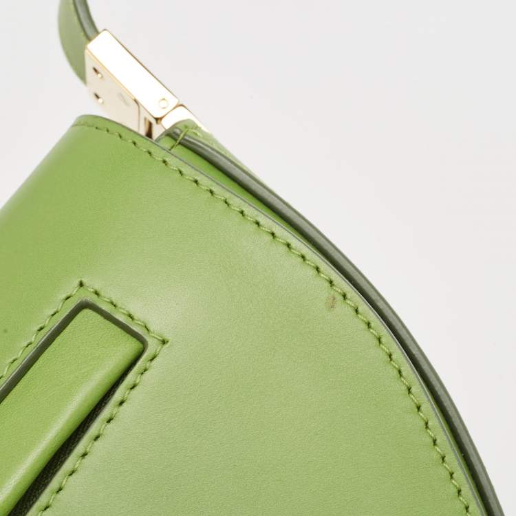 Pre Owned Burberry Green Leather Small Olympia Shoulder Bag