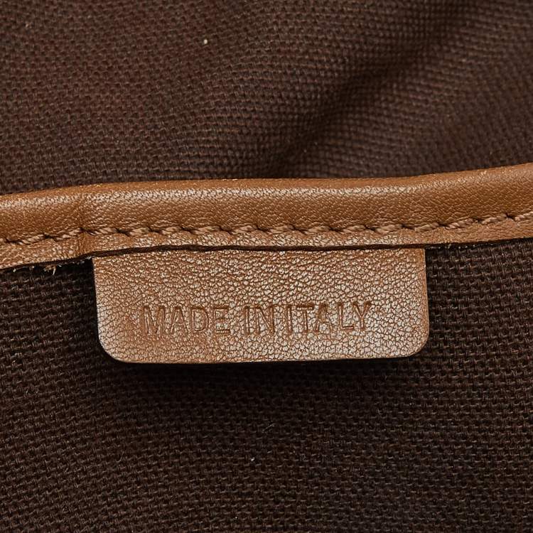 Pre Owned Burberry Brown/Beige House Check Canvas and Leather Ashbury Knight Bag