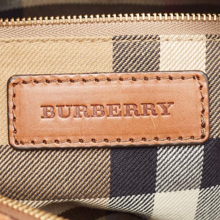 Pre Owned Burberry Tan Leather Medium Alchester Bowler Bag