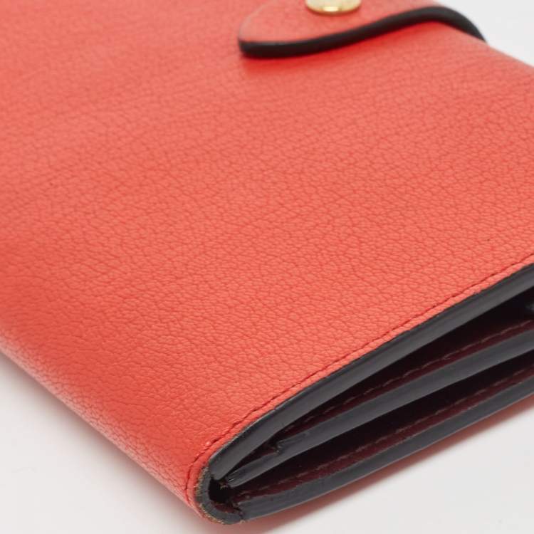 Pre Owned Burberry Red Leather Harlow Continental Wallet