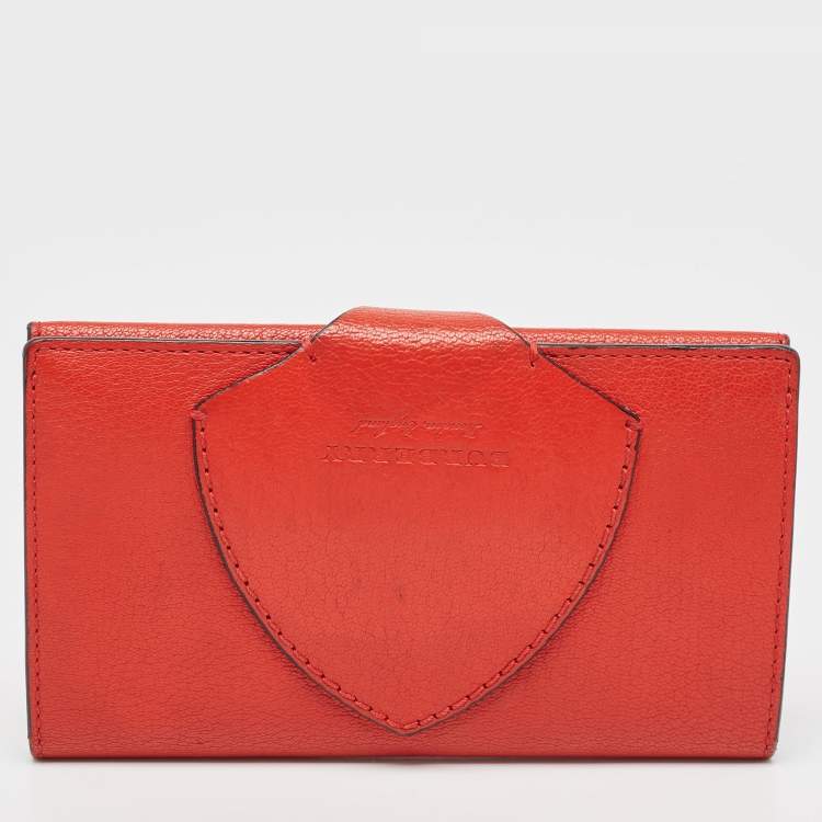 Pre Owned Burberry Red Leather Harlow Continental Wallet