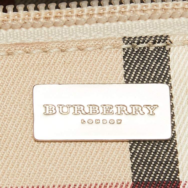 Pre Owned Burberry Blue/Tan Denim and Leather Satchel