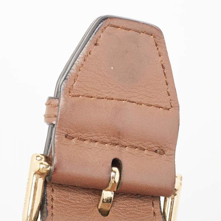 Pre Owned Burberry Brown/Beige Haymarket Check Canvas and Leather Small Dickens Crossbody Bag