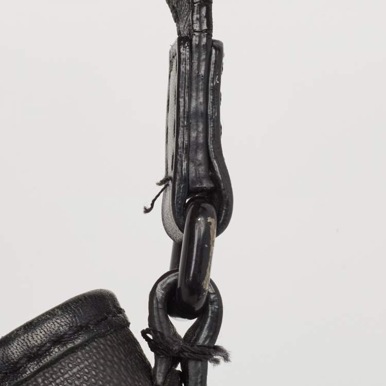 Pre Owned Burberry Black House Check PVC and Leather Hartham Shoulder Bag