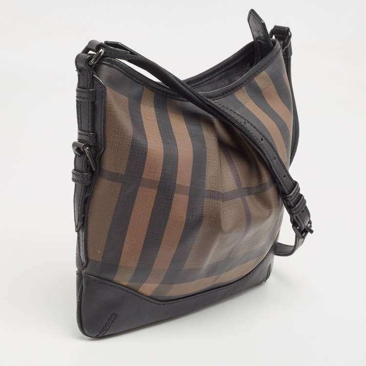 Pre Owned Burberry Black House Check PVC and Leather Hartham Shoulder Bag