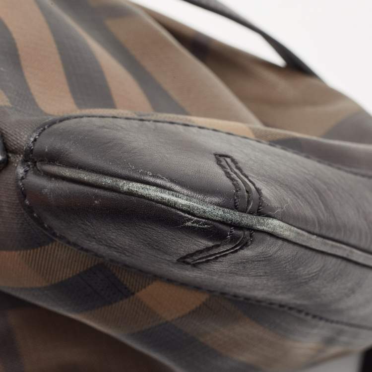 Pre Owned Burberry Black House Check PVC and Leather Hartham Shoulder Bag