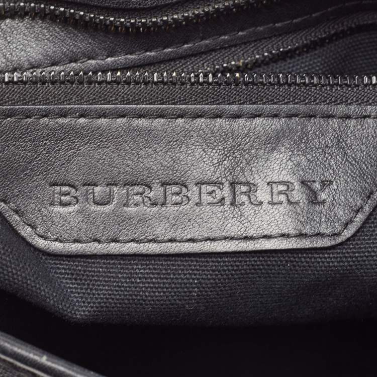 Pre Owned Burberry Black House Check PVC and Leather Hartham Shoulder Bag