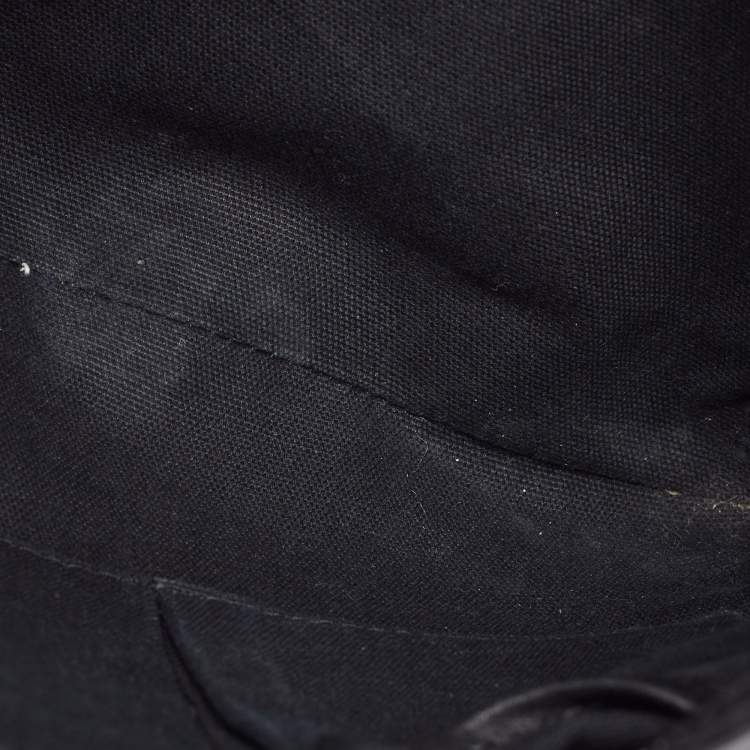 Pre Owned Burberry Black House Check PVC and Leather Hartham Shoulder Bag