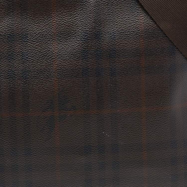 Pre Owned Burberry Brown Haymarket Check PVC Hobo