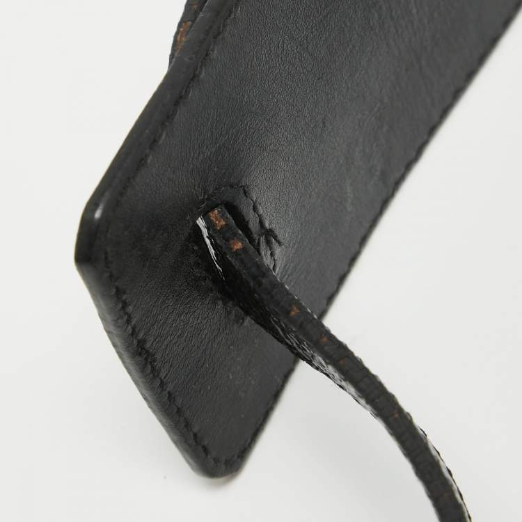 Pre Owned Burberry Black/White Beat Check Nylon and Patent Leather Lowry Shoulder Bag