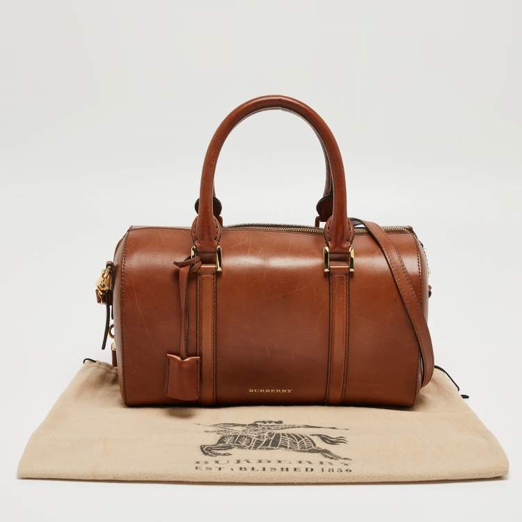 Pre Owned Burberry Brown Leather Medium Alchester Bowler Bag
