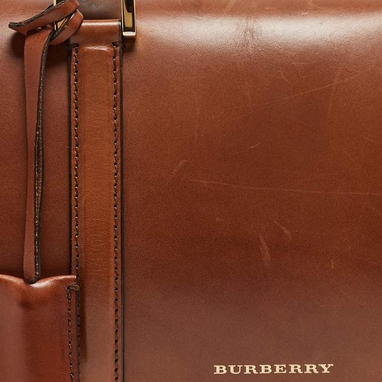 Pre Owned Burberry Brown Leather Medium Alchester Bowler Bag