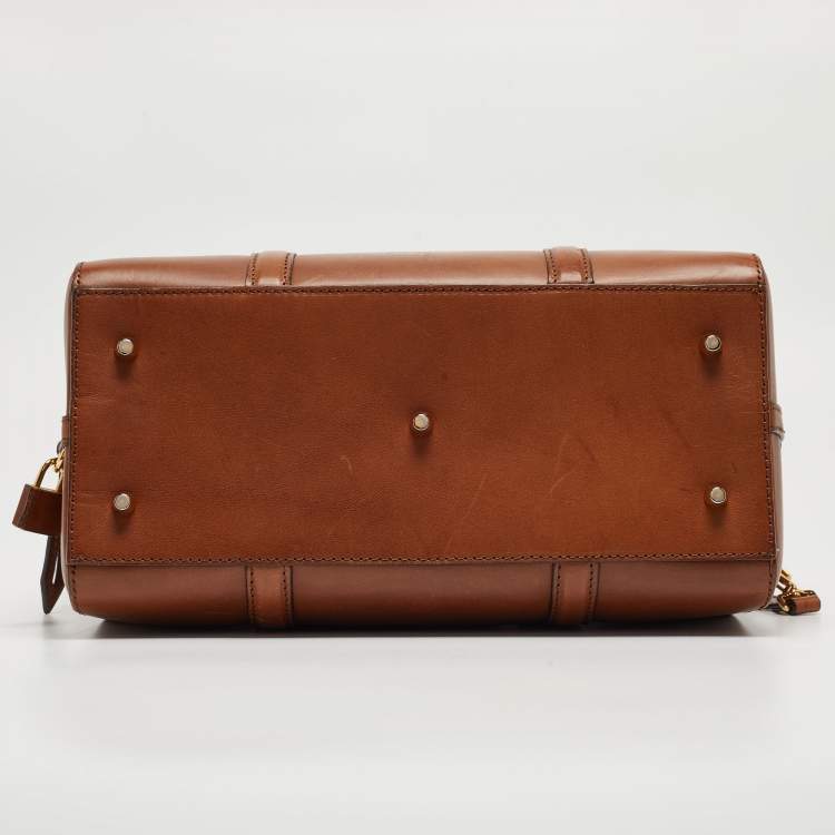 Pre Owned Burberry Brown Leather Medium Alchester Bowler Bag