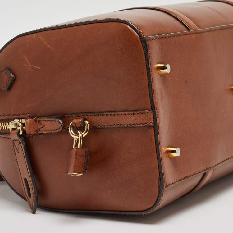Pre Owned Burberry Brown Leather Medium Alchester Bowler Bag