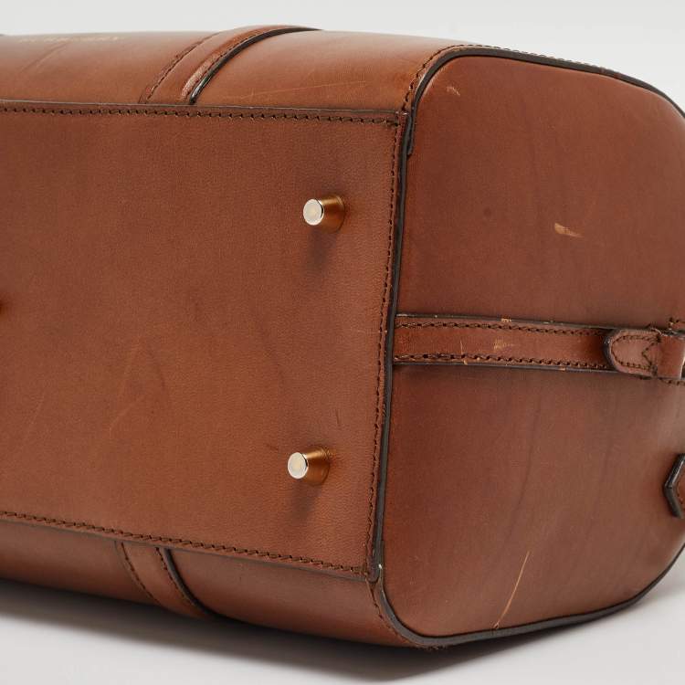 Pre Owned Burberry Brown Leather Medium Alchester Bowler Bag