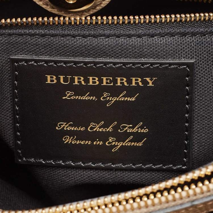 Pre Owned Burberry Multicolor Snakeskin, Leather and House Check Canvas Medium Beasts Banner Tote