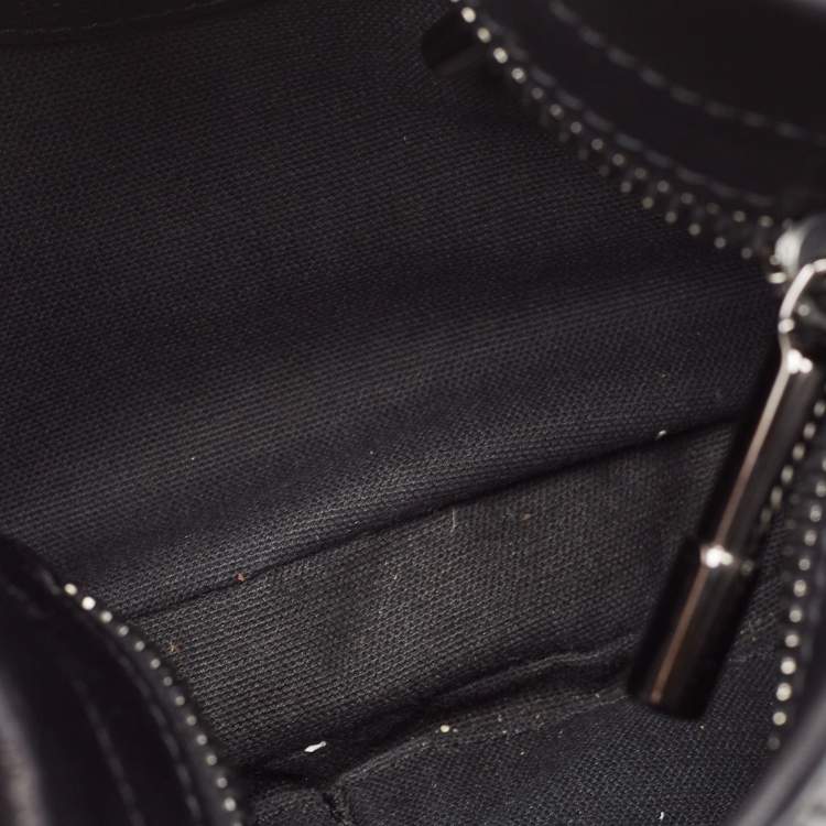 Pre Owned Burberry Black/Beige House Check Canvas and Leather Phoebe Hobo