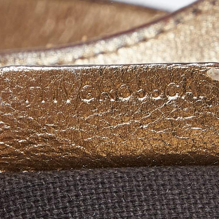Pre Owned Burberry Beige/Gold Haymarket Check PVC and Leather Hobo