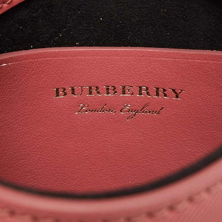 Pre Owned Burberry Old Rose Pink Leather Mini DK88 Top Handle Bag