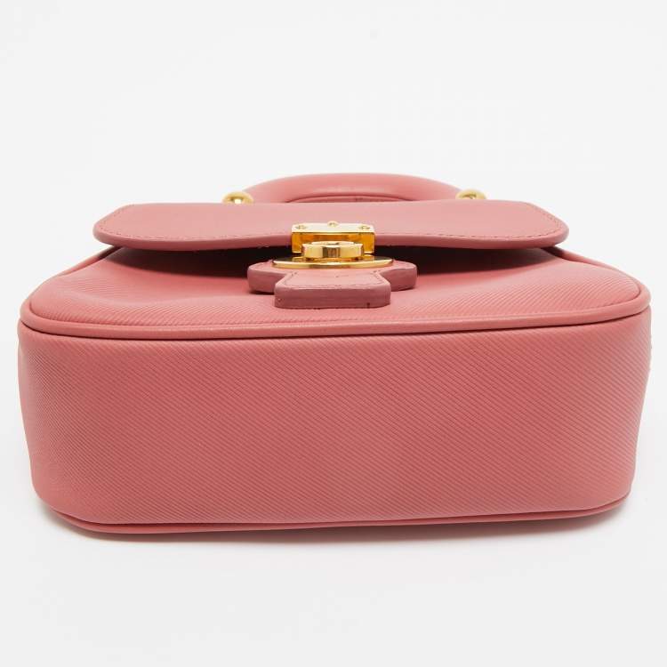 Pre Owned Burberry Old Rose Pink Leather Mini DK88 Top Handle Bag