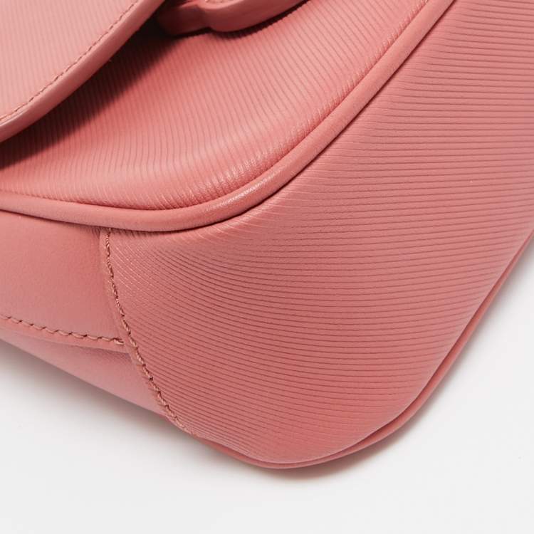 Pre Owned Burberry Old Rose Pink Leather Mini DK88 Top Handle Bag