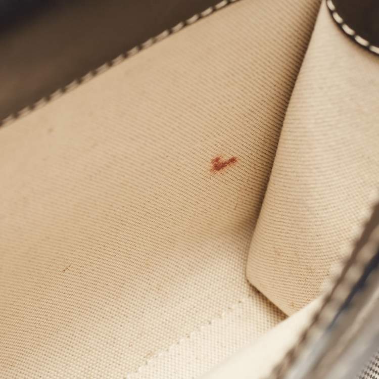 Pre Owned Burberry Black/Brown Leather and Canvas Mini Pocket Tote