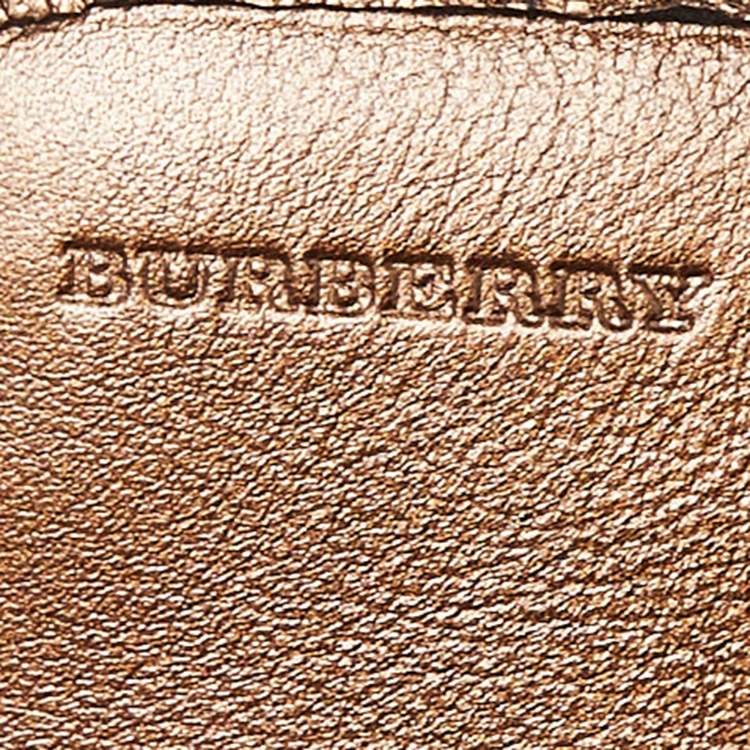 Pre Owned Burberry Beige/Metallic Nova Check PVC,Leather and Suede Flap Continental Wallet