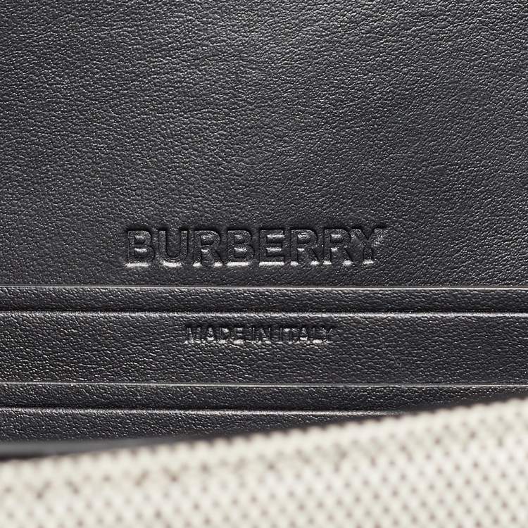 Pre Owned Burberry Grey/Black Canvas and Leather Small Olympia Bumbag