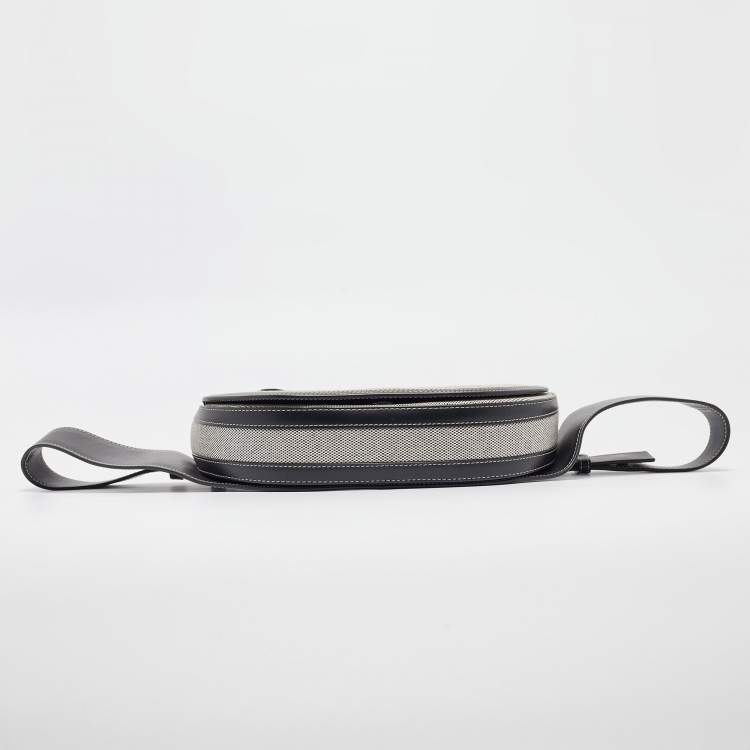 Pre Owned Burberry Grey/Black Canvas and Leather Small Olympia Bumbag
