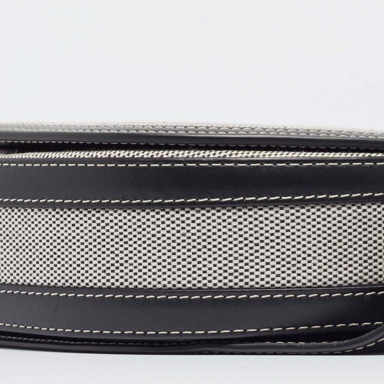 Pre Owned Burberry Grey/Black Canvas and Leather Small Olympia Bumbag
