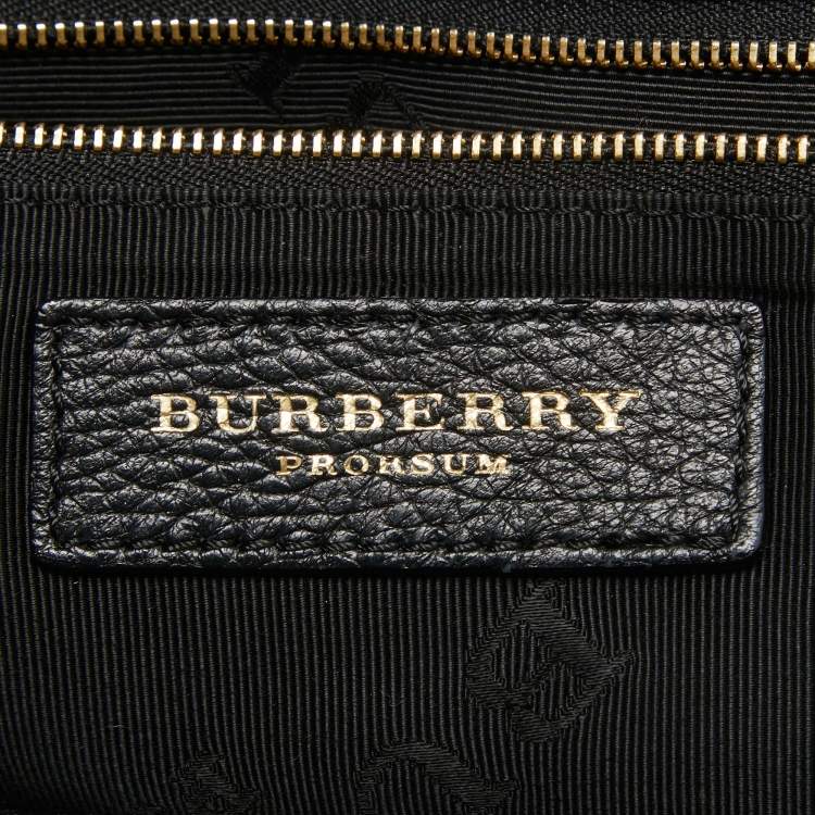 Pre Owned Burberry Black Leather Padlock Flap Satchel 