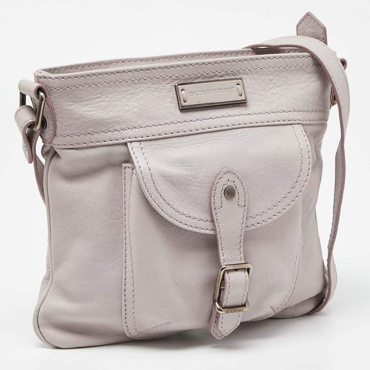 Pre Owned Burberry Lavender Leather Crossbody Bag w/Wallet