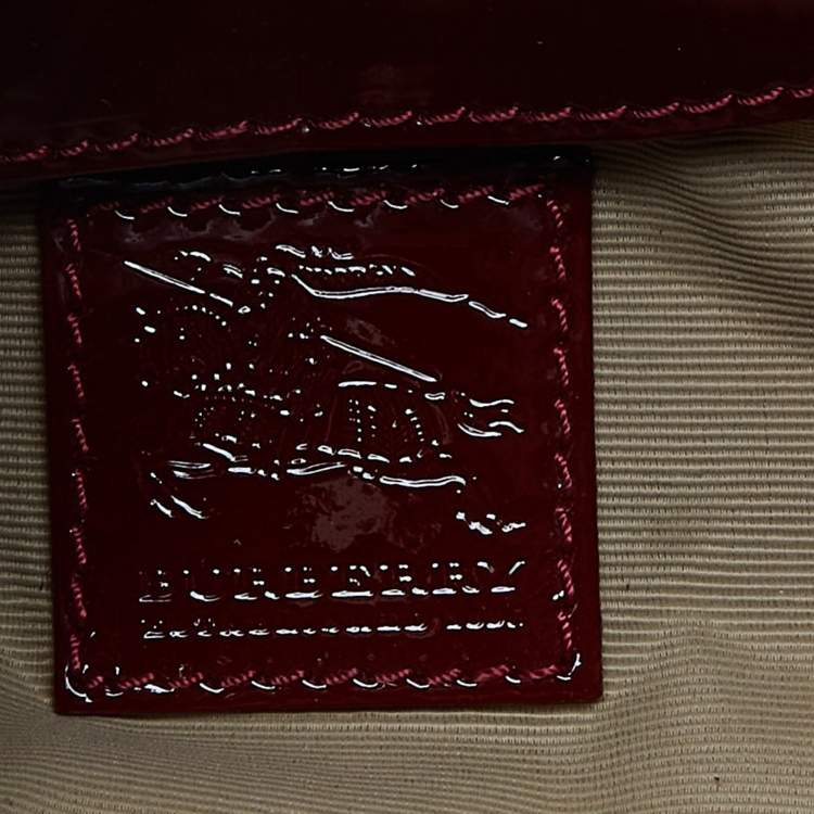 Pre Owned Burberry Red/Beige Super Nova Check Mini Warrior Studded Hobo