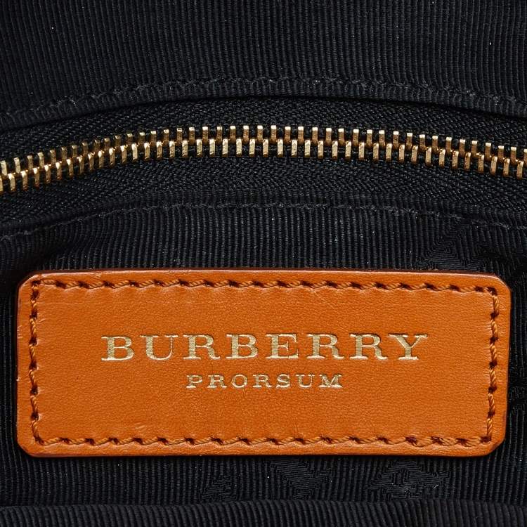 Pre Owned Burberry Orange Leather Bow Satchel