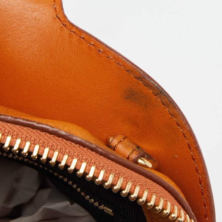 Pre Owned Burberry Orange Leather Bow Satchel