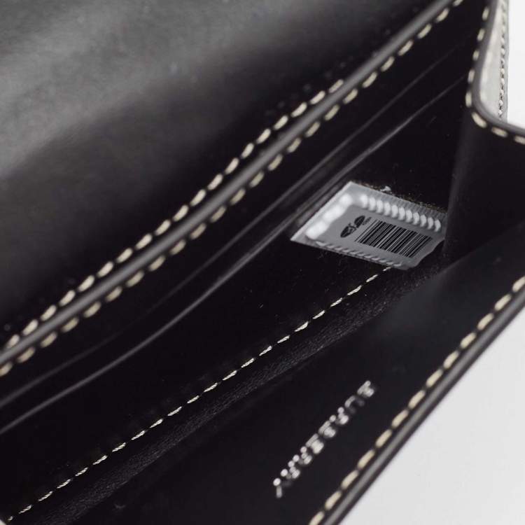 Pre Owned Burberry Blue/Black Canvas and Leather Luna Compact Wallet