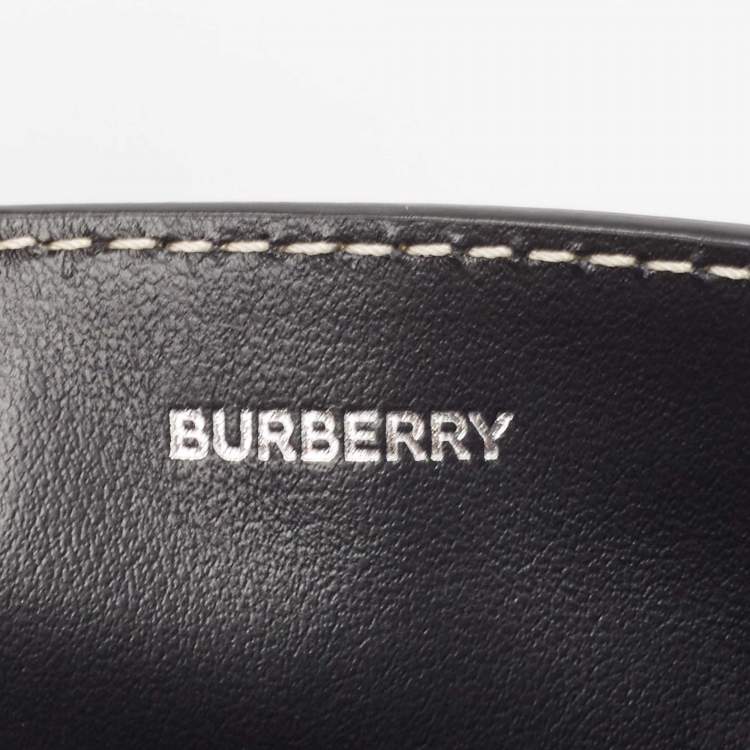 Pre Owned Burberry Blue/Black Canvas and Leather Luna Compact Wallet
