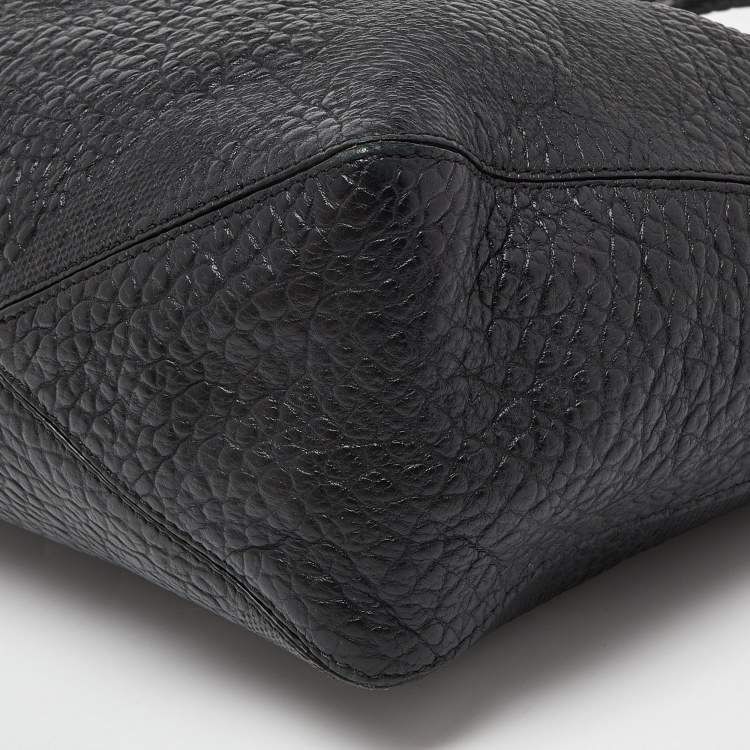 Pre Owned Burberry Black Leather Dewsbury Tote