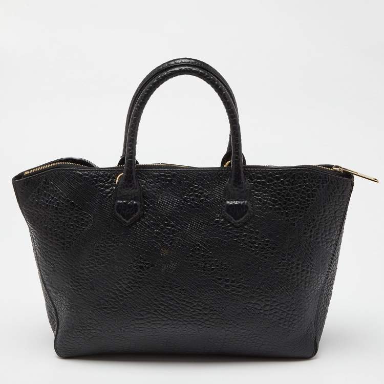 Pre Owned Burberry Black Leather Dewsbury Tote
