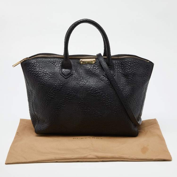 Pre Owned Burberry Black Leather Dewsbury Tote