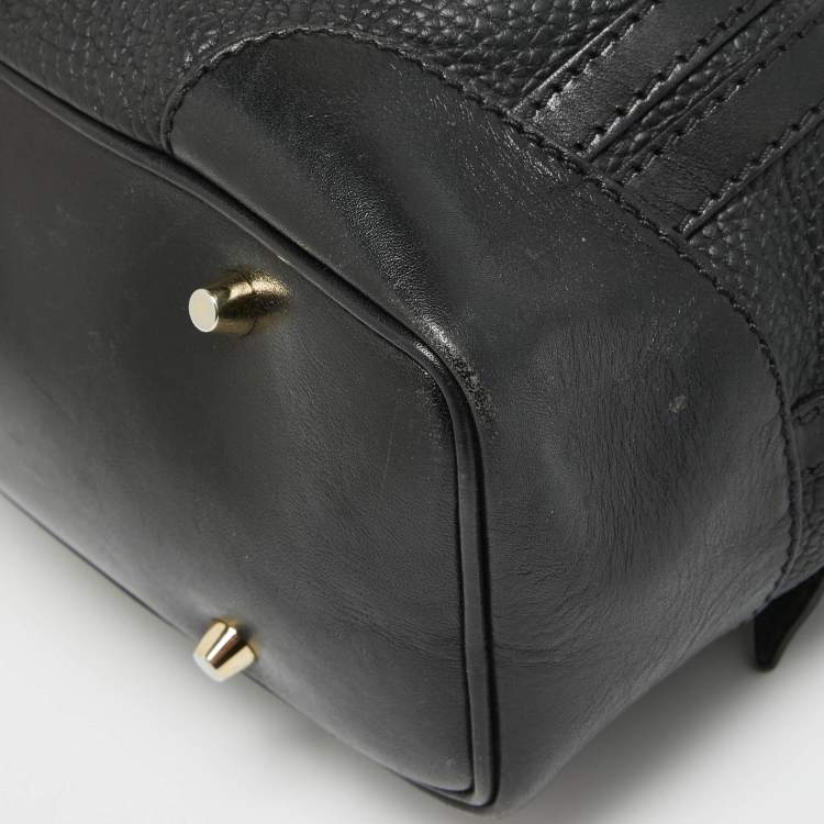 Pre Owned Burberry Black Leather Bridle Whipstitch Tote